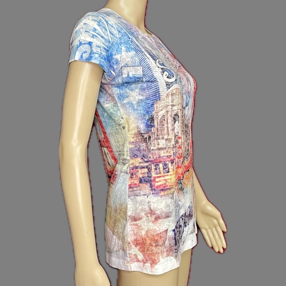 Iconic San Francisco Landmarks Golden Gate Allover Fitted Tee XL - Picture 6 of 7